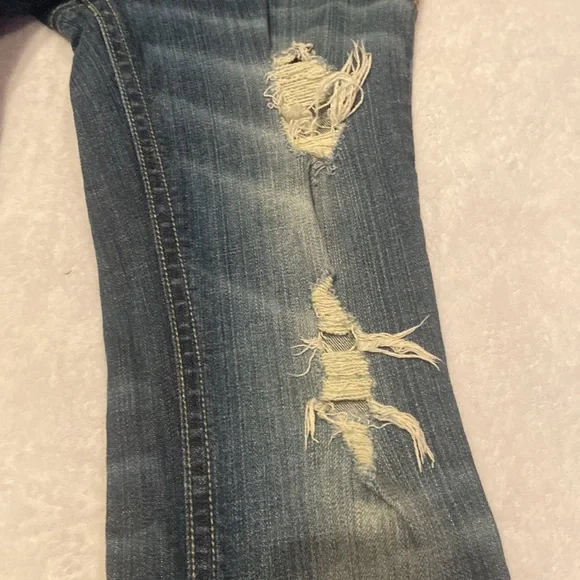 RUNWAY Distressed Refuge Every Day Boot Size 2 Blue Jeans - Picture 2 of 12